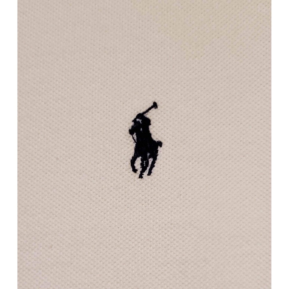 Mens RALPH LAUREN XL Ivory Beige Short Sleeve Polo Shirt, 100% Cotton - Picture 4 of 6